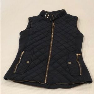 Zara Navy Quilted Vest